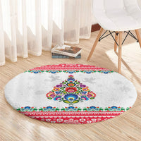 Poland Christmas Round Carpet Polish Folk Art Christmas Tree