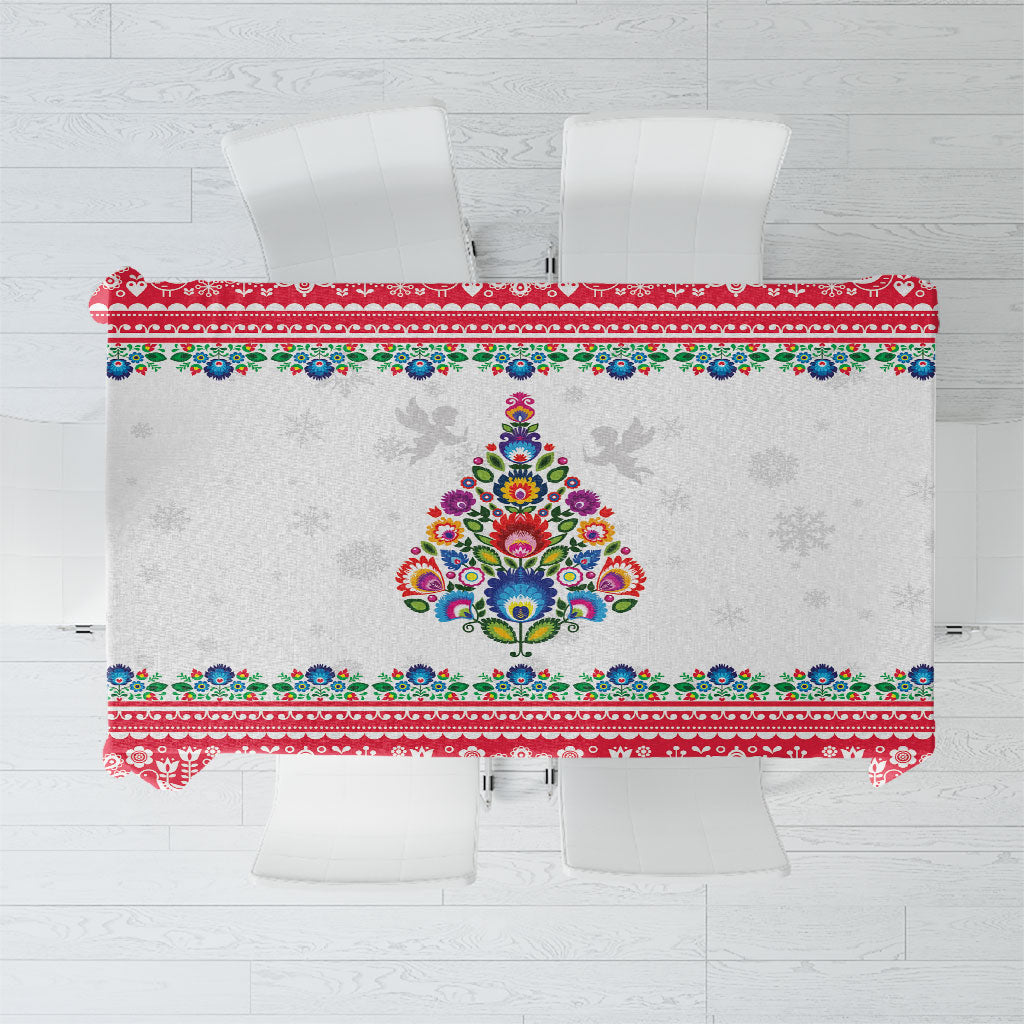 Poland Christmas Tablecloth Polish Folk Art Christmas Tree