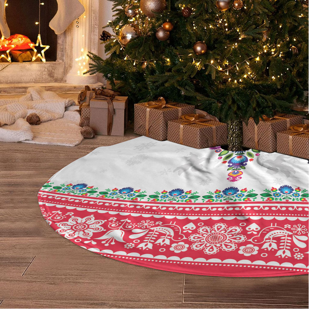 Poland Christmas Tree Skirt Polish Folk Art Christmas Tree