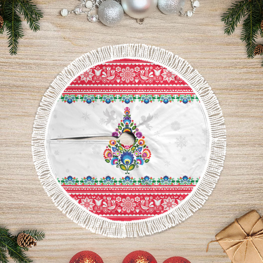 Poland Christmas Tree Skirt Polish Folk Art Christmas Tree