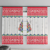 Poland Christmas Window Curtain Polish Folk Art Christmas Tree