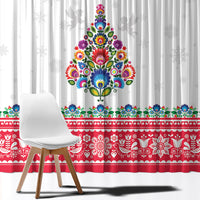 Poland Christmas Window Curtain Polish Folk Art Christmas Tree