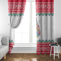 Poland Christmas Window Curtain Polish Folk Art Christmas Tree