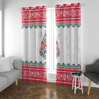 Poland Christmas Window Curtain Polish Folk Art Christmas Tree