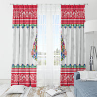 Poland Christmas Window Curtain Polish Folk Art Christmas Tree