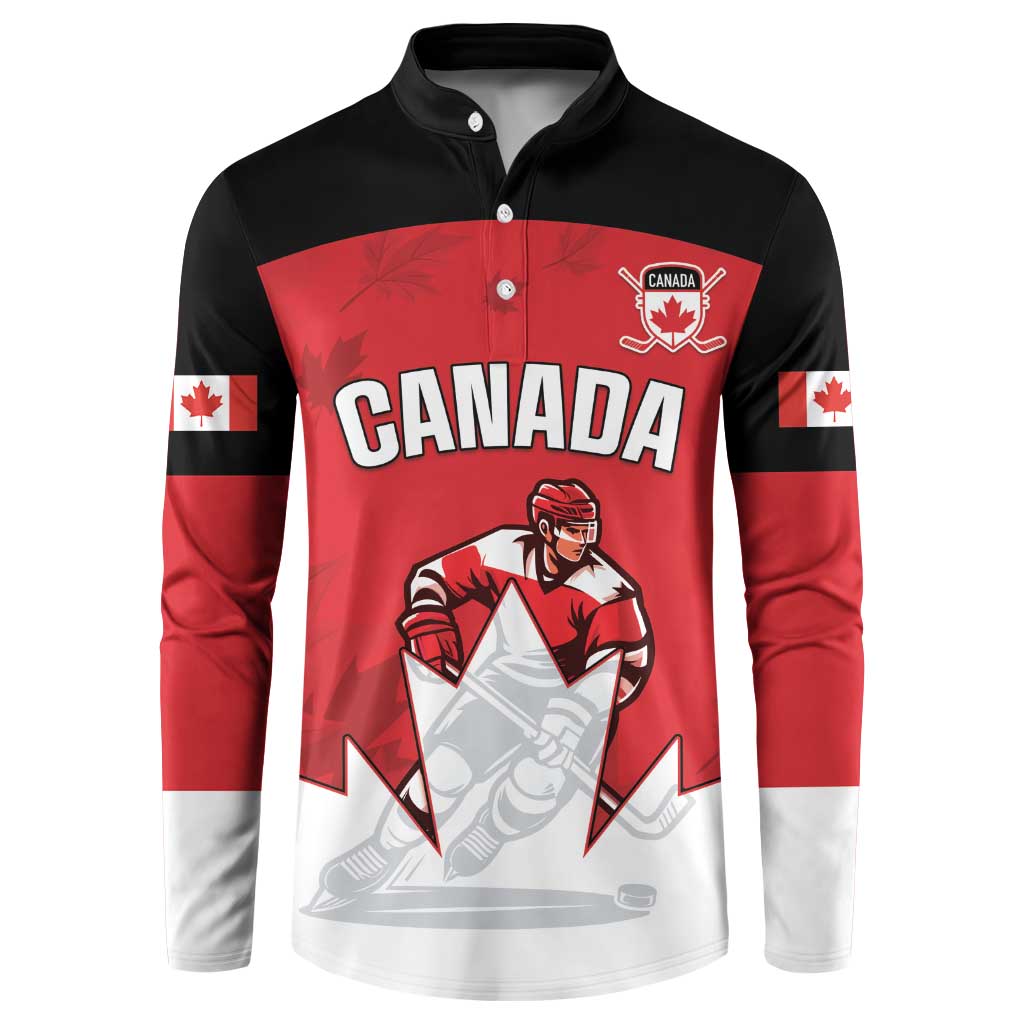 Custom Canada Hockey Button Sweatshirt Maple Leaves Sporty Style