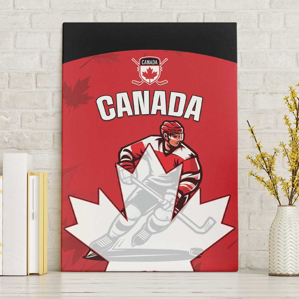 Canada Hockey Canvas Wall Art Maple Leaves Sporty Style