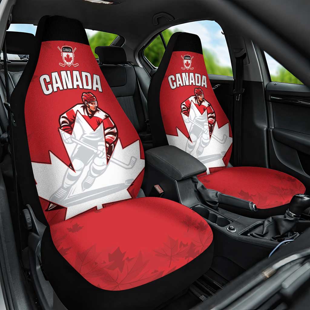 Canada Hockey Car Seat Cover Maple Leaves Sporty Style