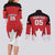 Custom Canada Hockey Couples Matching Long Sleeve Bodycon Dress and Long Sleeve Button Shirt Maple Leaves Sporty Style