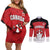 Custom Canada Hockey Couples Matching Off Shoulder Short Dress and Long Sleeve Button Shirt Maple Leaves Sporty Style