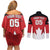 Custom Canada Hockey Couples Matching Off Shoulder Short Dress and Long Sleeve Button Shirt Maple Leaves Sporty Style