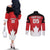 Custom Canada Hockey Couples Matching Off The Shoulder Long Sleeve Dress and Long Sleeve Button Shirt Maple Leaves Sporty Style