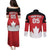 Custom Canada Hockey Couples Matching Puletasi and Long Sleeve Button Shirt Maple Leaves Sporty Style