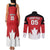 Custom Canada Hockey Couples Matching Tank Maxi Dress and Long Sleeve Button Shirt Maple Leaves Sporty Style