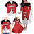 Custom Canada Hockey Family Matching Off The Shoulder Long Sleeve Dress and Hawaiian Shirt Maple Leaves Sporty Style