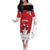 Custom Canada Hockey Family Matching Off The Shoulder Long Sleeve Dress and Hawaiian Shirt Maple Leaves Sporty Style