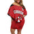 Custom Canada Hockey Family Matching Off Shoulder Short Dress and Hawaiian Shirt Maple Leaves Sporty Style