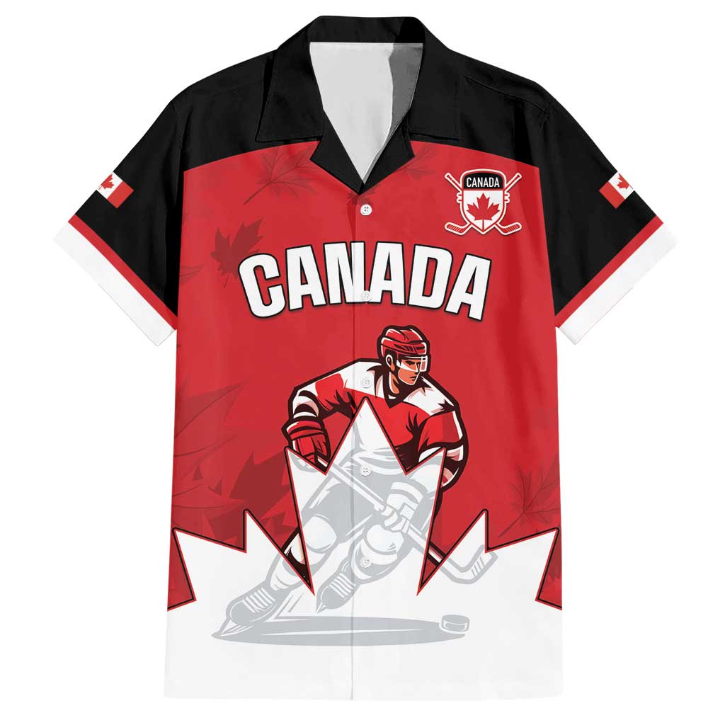 Custom Canada Hockey Hawaiian Shirt Maple Leaves Sporty Style