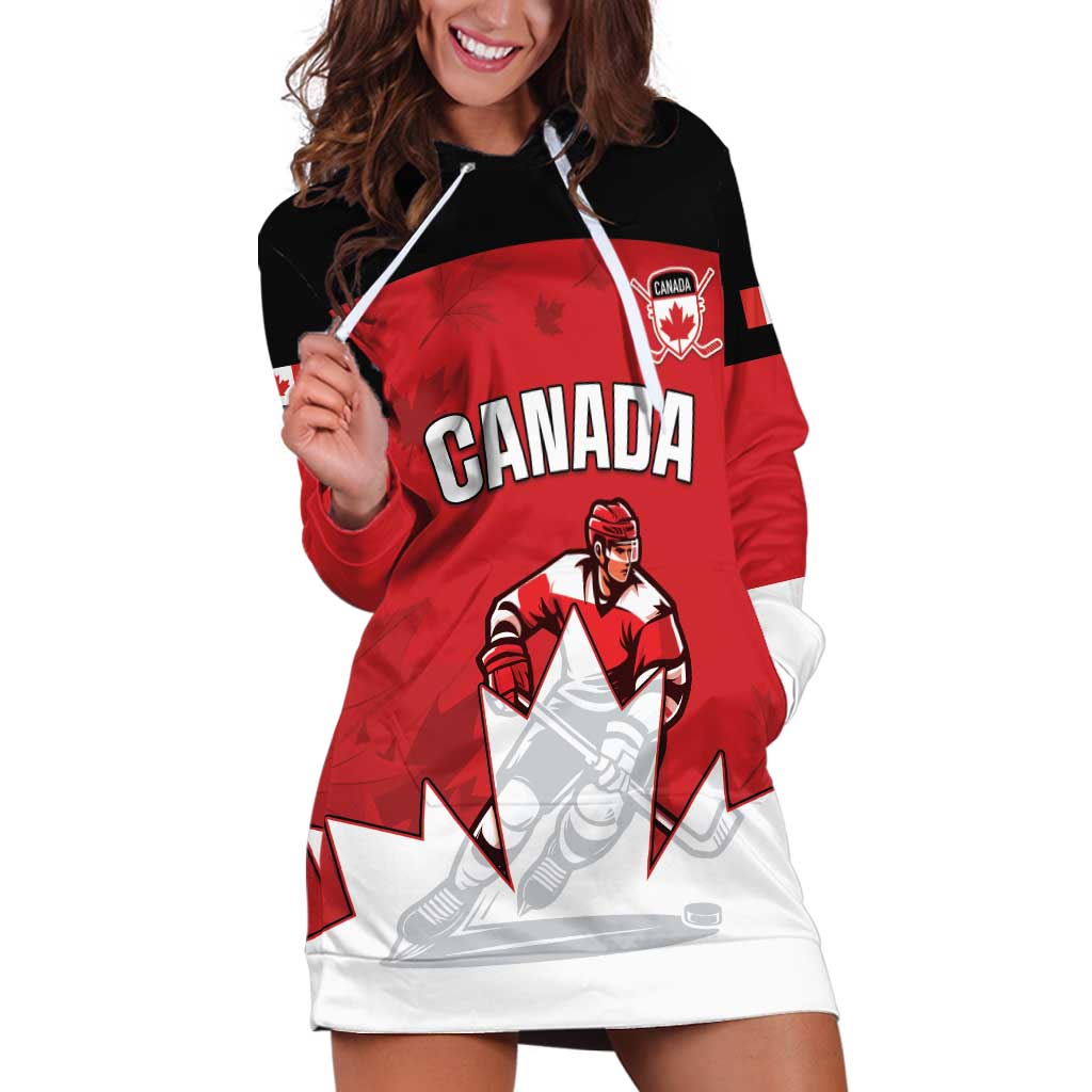 Custom Canada Hockey Hoodie Dress Maple Leaves Sporty Style