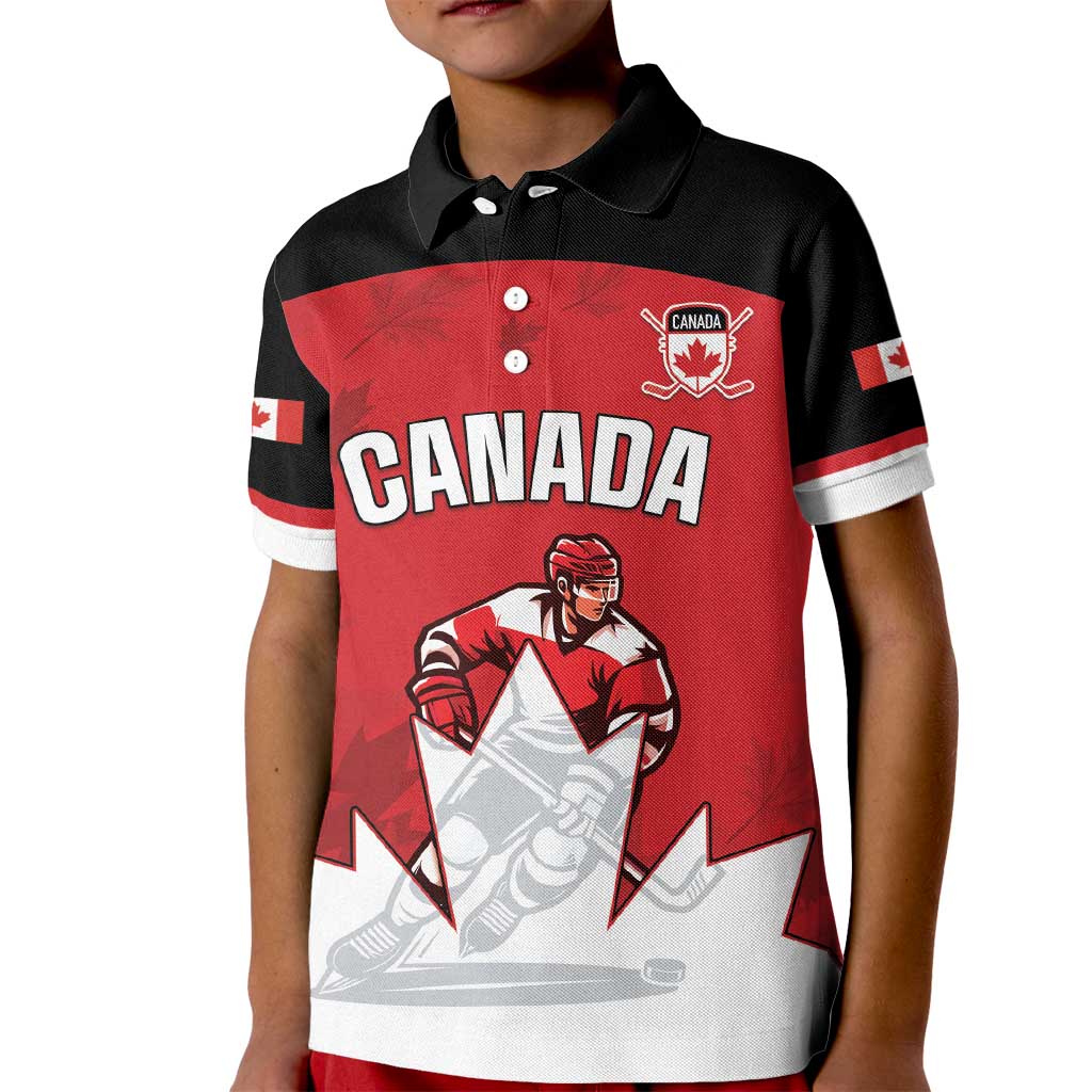 Custom Canada Hockey Kid Polo Shirt Maple Leaves Sporty Style