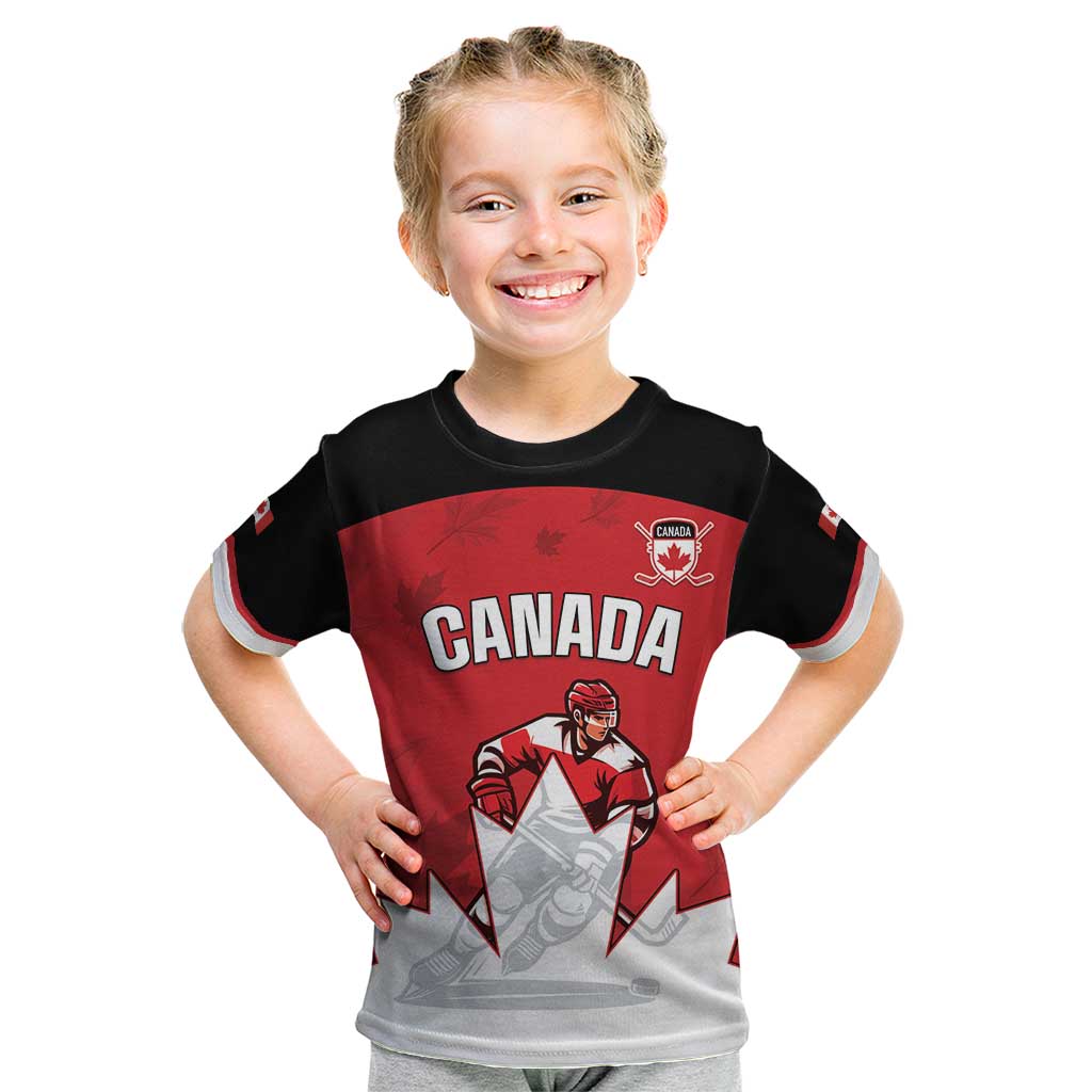 Custom Canada Hockey Kid T Shirt Maple Leaves Sporty Style