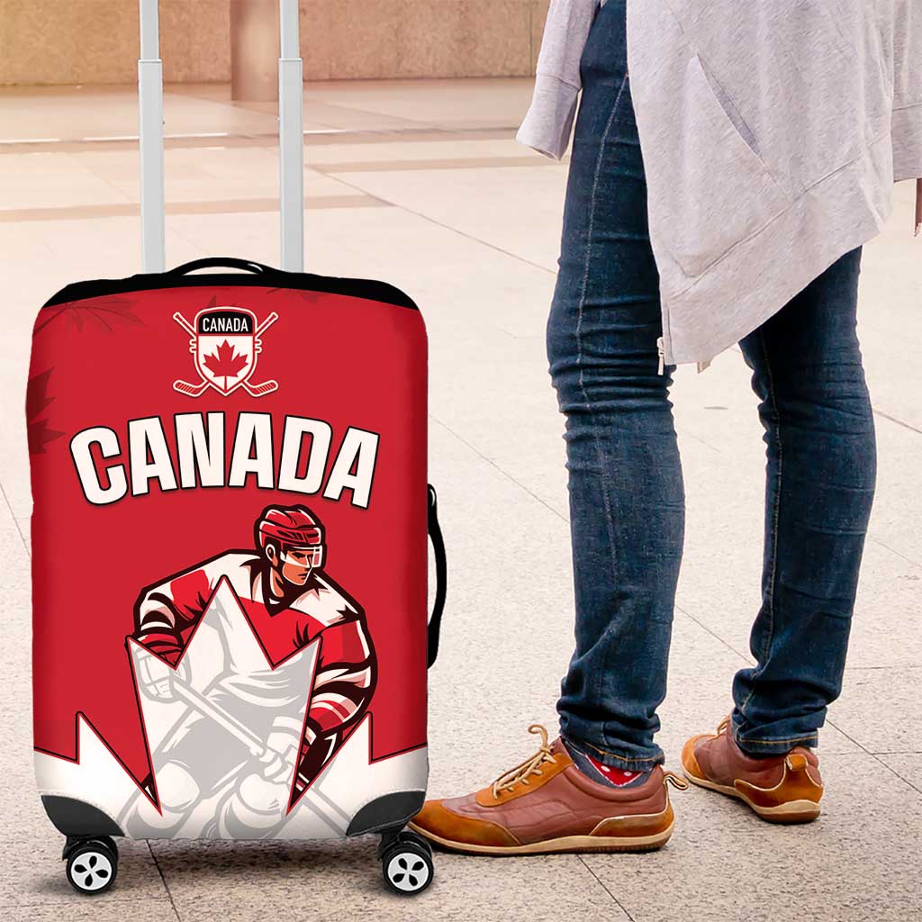 Canada Hockey Luggage Cover Maple Leaves Sporty Style