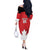 Custom Canada Hockey Off The Shoulder Long Sleeve Dress Maple Leaves Sporty Style