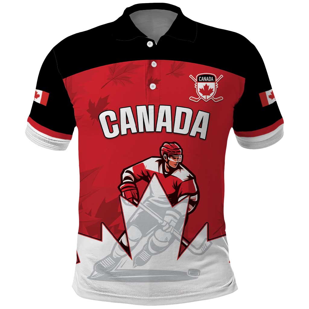 Custom Canada Hockey Polo Shirt Maple Leaves Sporty Style