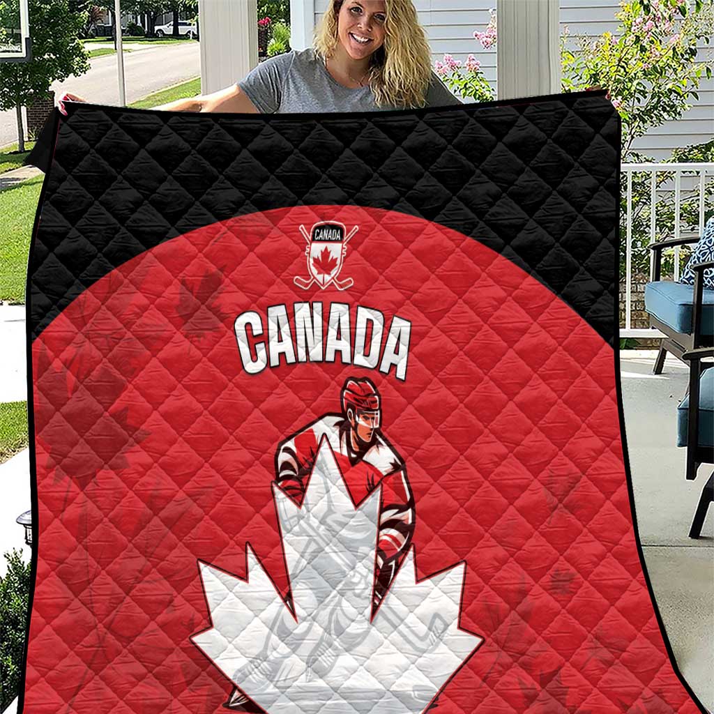 Canada Hockey Quilt Maple Leaves Sporty Style