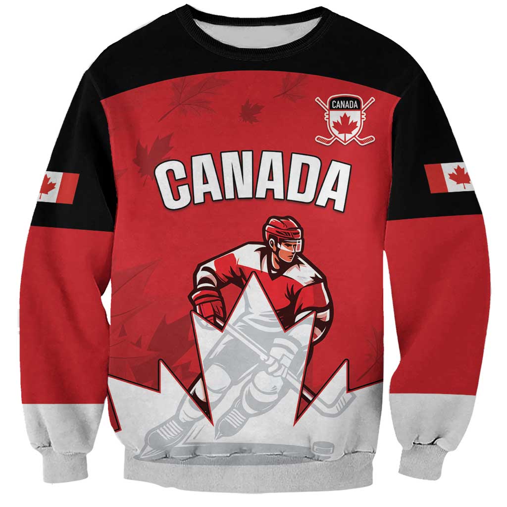 Custom Canada Hockey Sweatshirt Maple Leaves Sporty Style