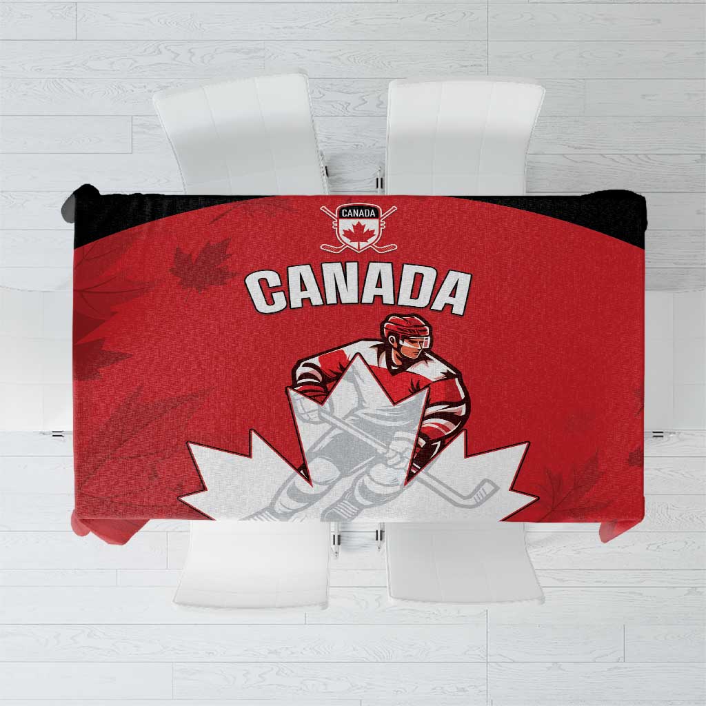 Canada Hockey Tablecloth Maple Leaves Sporty Style