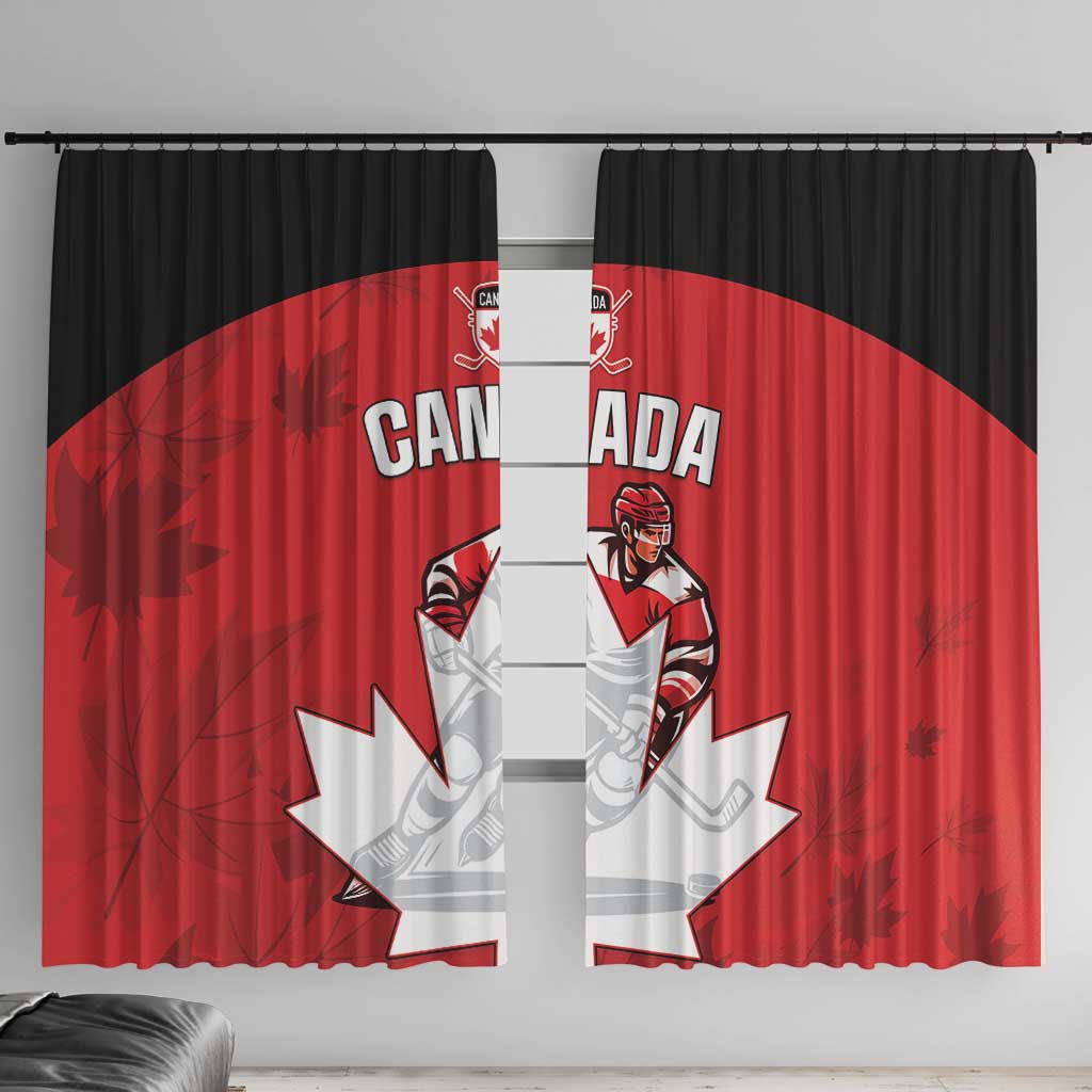 Canada Hockey Window Curtain Maple Leaves Sporty Style