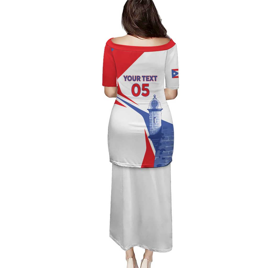 White long baseball dress with red back yoke and YOUR TEXT 05 graphic