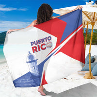 Puerto Rico baseball sarong with red, white, and blue logo print