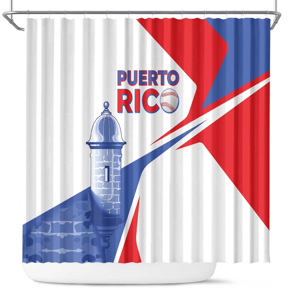 Puerto Rico Baseball Shower Curtain El Morro Sporty Style