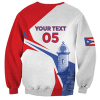 Unisex baseball-style sweatshirt, red and white, back graphic with YOUR TEXT and 05