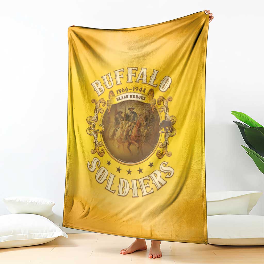 Honor Buffalo Soldiers Blanket African American Cavalry Yellow Version - Wonder Print Shop