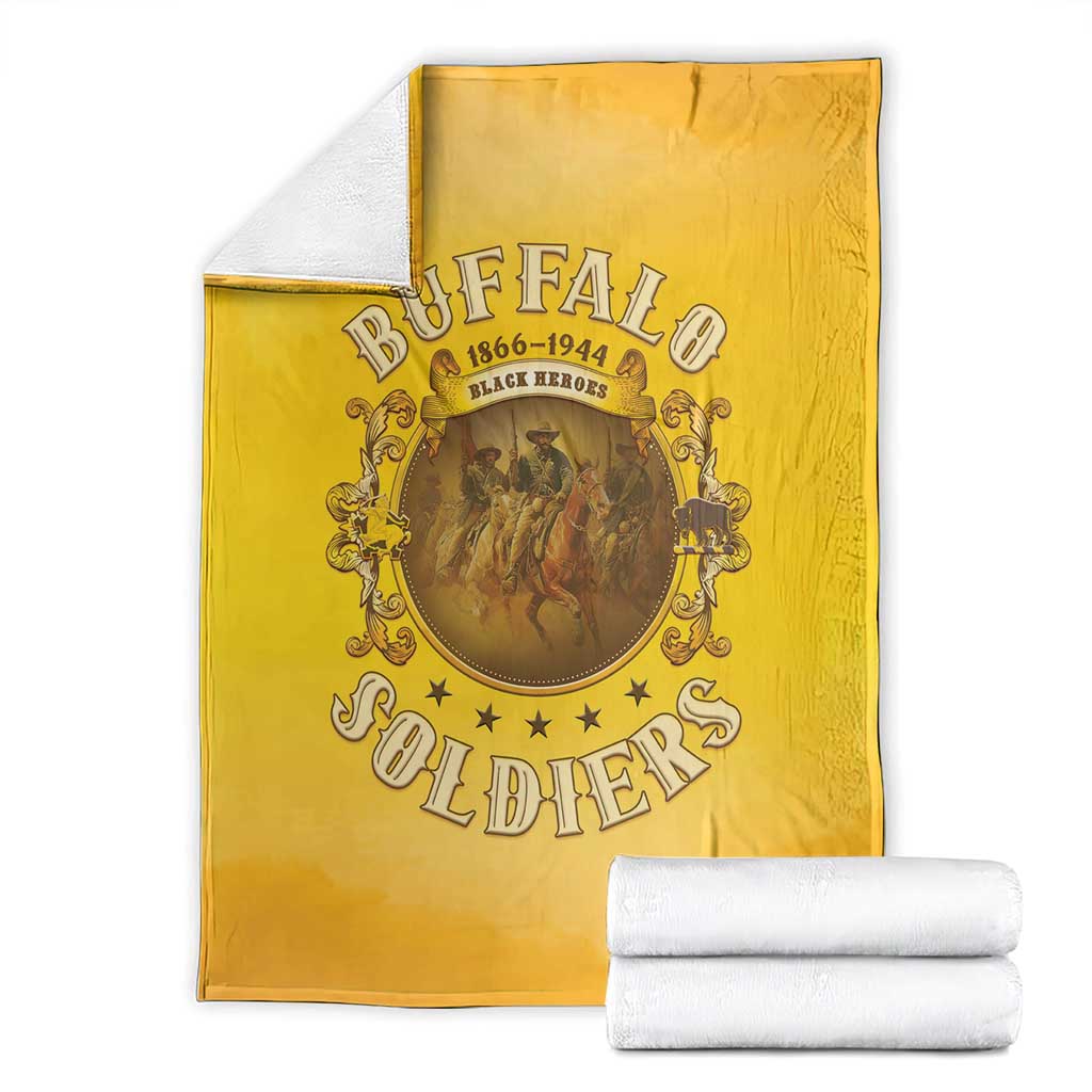Honor Buffalo Soldiers Blanket African American Cavalry Yellow Version - Wonder Print Shop