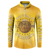 Honor Buffalo Soldiers Button Sweatshirt African American Cavalry Yellow Version - Wonder Print Shop