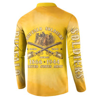 Honor Buffalo Soldiers Button Sweatshirt African American Cavalry Yellow Version - Wonder Print Shop