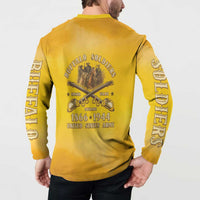 Honor Buffalo Soldiers Button Sweatshirt African American Cavalry Yellow Version - Wonder Print Shop