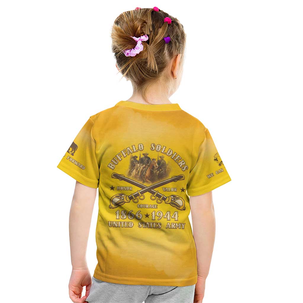 Honor Buffalo Soldiers Kid T Shirt African American Cavalry Yellow Version - Wonder Print Shop