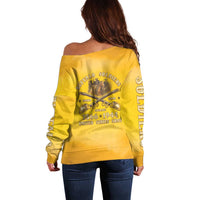 Honor Buffalo Soldiers Off Shoulder Sweater African American Cavalry Yellow Version - Wonder Print Shop