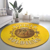 Honor Buffalo Soldiers Round Carpet African American Cavalry Yellow Version - Wonder Print Shop