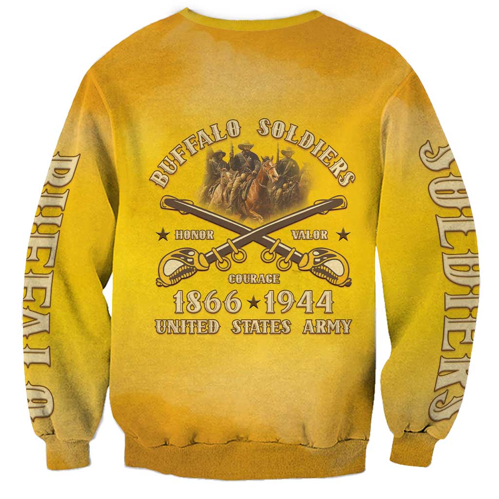 Honor Buffalo Soldiers Sweatshirt African American Cavalry Yellow Version - Wonder Print Shop