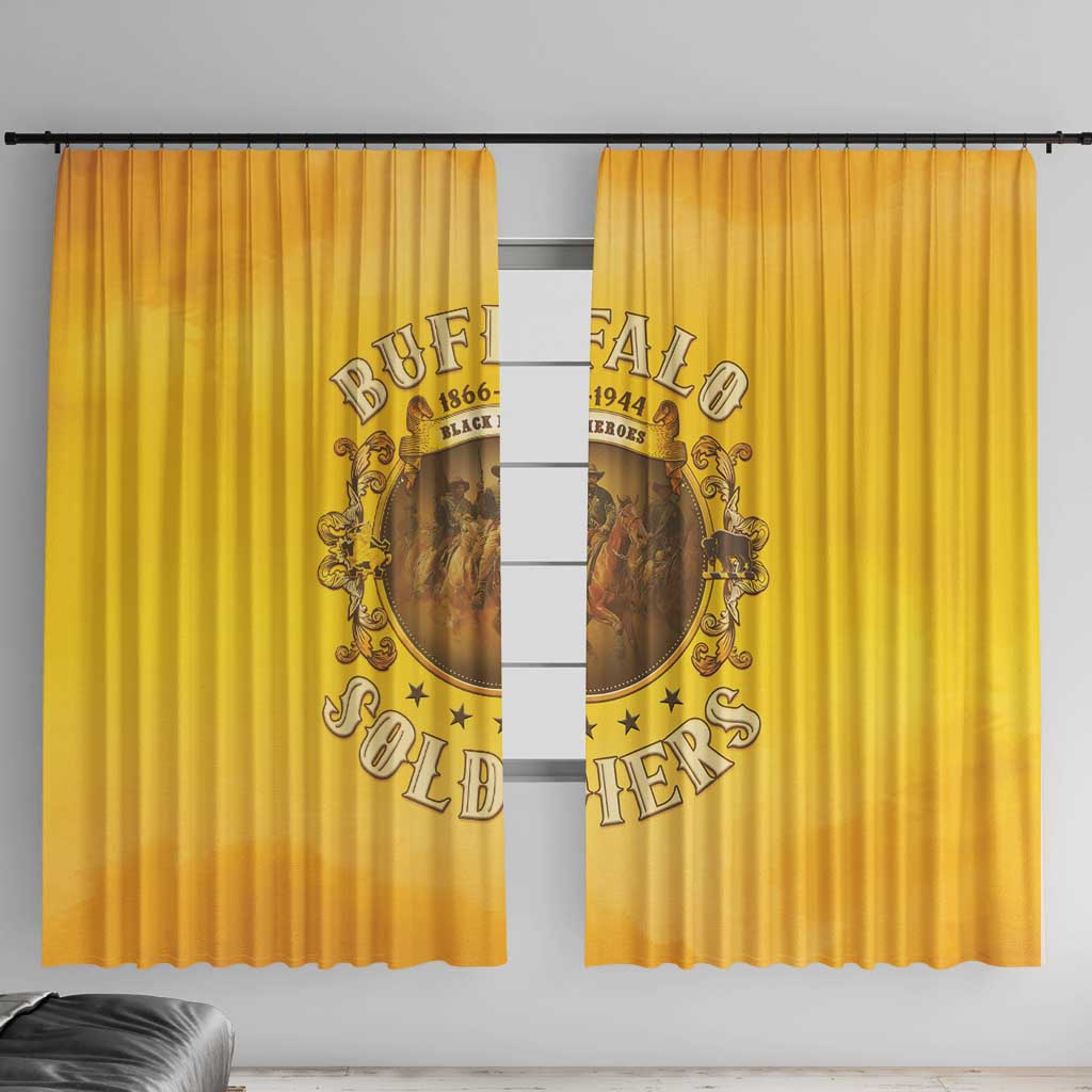 Honor Buffalo Soldiers Window Curtain African American Cavalry Yellow Version - Wonder Print Shop