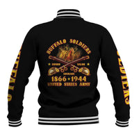 Honor Buffalo Soldiers Baseball Jacket African American Cavalry Black Version - Wonder Print Shop