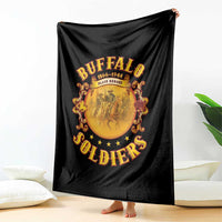Honor Buffalo Soldiers Blanket African American Cavalry Black Version - Wonder Print Shop