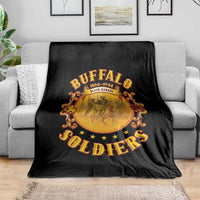 Honor Buffalo Soldiers Blanket African American Cavalry Black Version - Wonder Print Shop