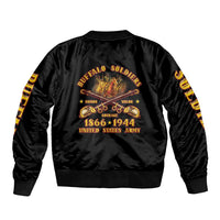 Honor Buffalo Soldiers Bomber Jacket African American Cavalry Black Version - Wonder Print Shop
